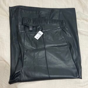 Wide Leg Faux Leather Pants